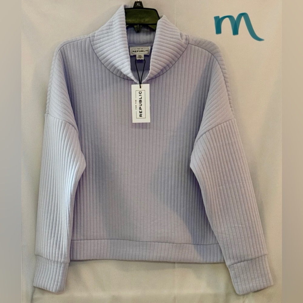For The Republic Light Blue Cowl Neck Sweater
